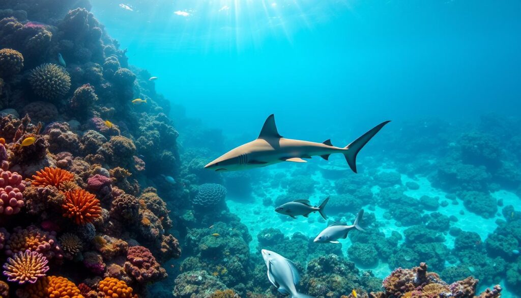 Malediven Riffhaie in Korallenriffen