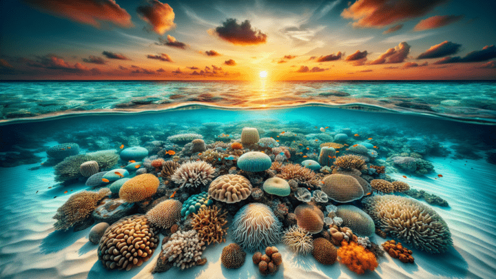 Arten von Korallen auf den Malediven