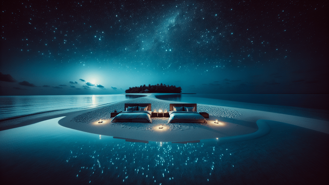 Erleben einer „Nacht unter den Sternen“ – schlafen Sie auf einer Sandbank unter freiem Himmel